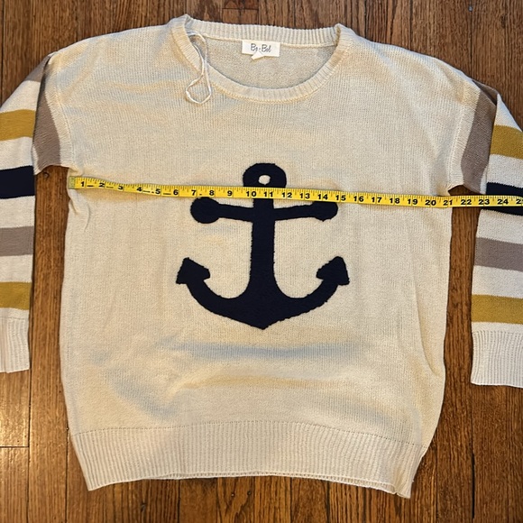 Bo Bel Cream Anchor Oversized Light Women’s Sweater, Size Small - Picture 11 of 12
